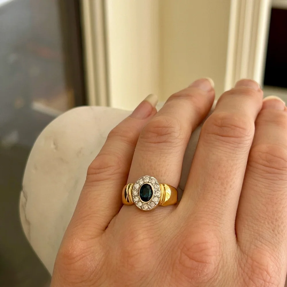 Swarovski Crystals 18K Gold Plated Designer Ring